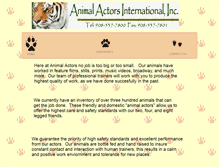 Tablet Screenshot of animalactorsinc.com
